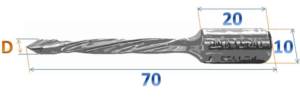 СД сверло - чертеж сквозного длинного сверла FUL серии 50K фото